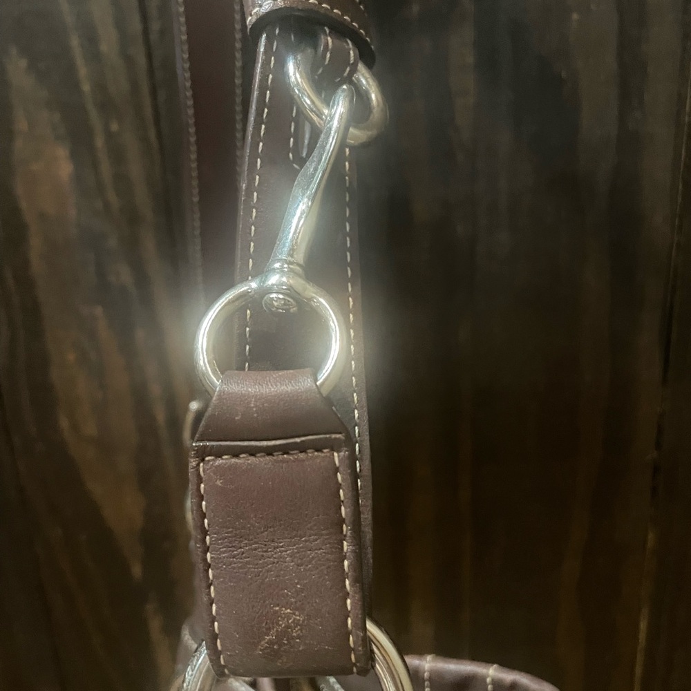 Coach Dark Brown Leather Shoulder Bag - Picture 7 of 9